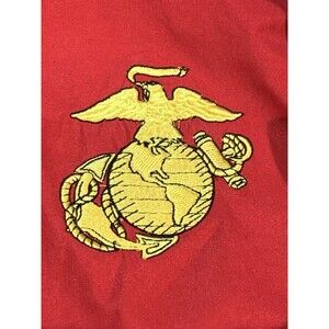 USMC Red Embroidered Globe & Anchor Hooded Mesh Lined Jacket by Cheneral Small